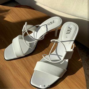 Zara White Strappy Heels